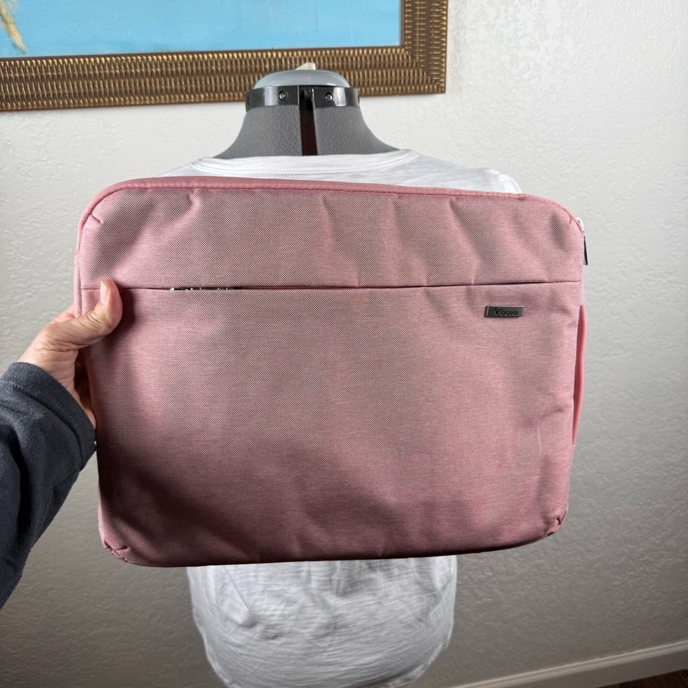 Voova Large Pink Laptop Bag Fleece Lined Sturdy